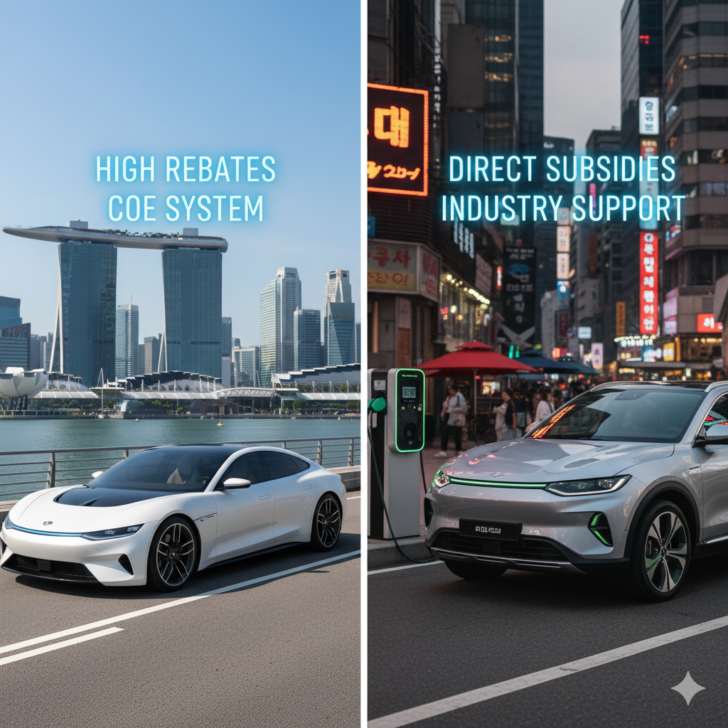 Membandingkan Skema Kredit Mobil EV di Singapura dan Korea Selatan.